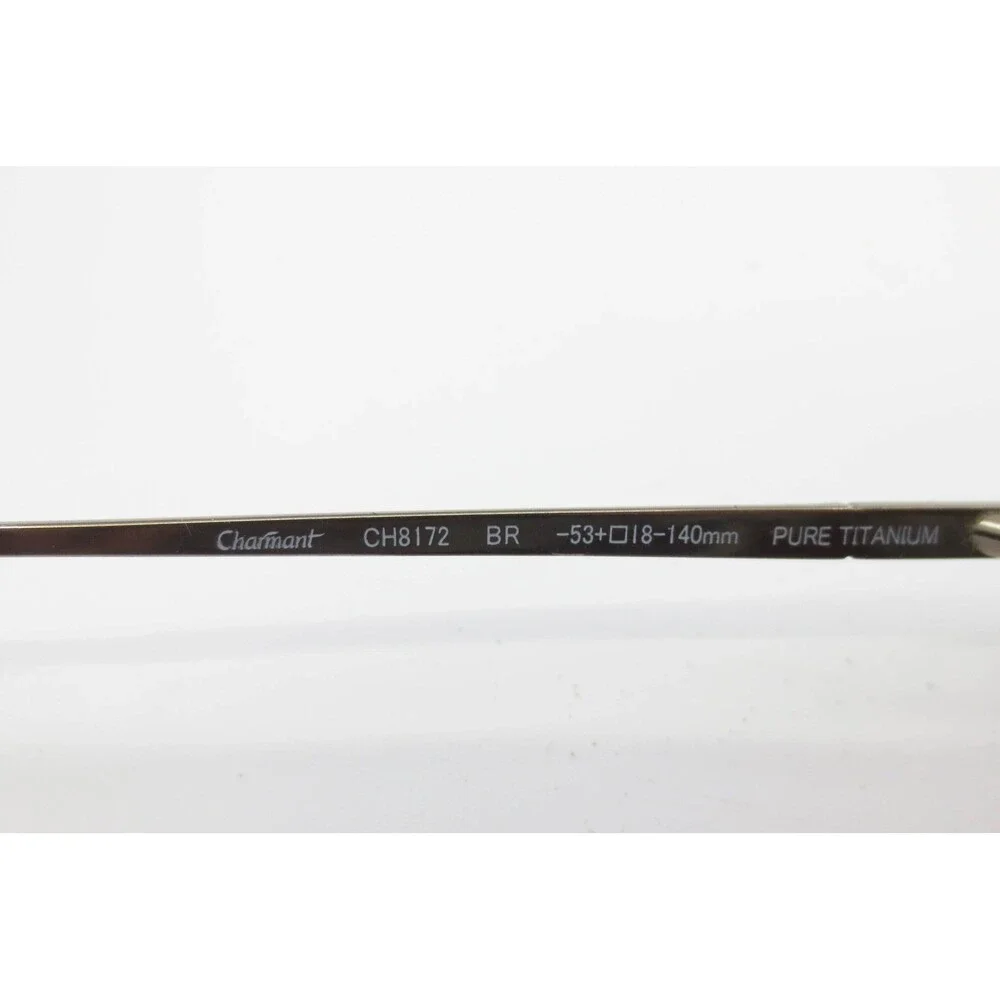 Charmant CH8172 BR Brown Pure Titanium Oval Eyeglass Frames 53-18-140mm